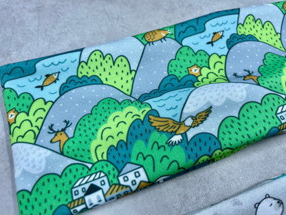 Handmade Mountains & Polar Bears Jersey Knit Headband