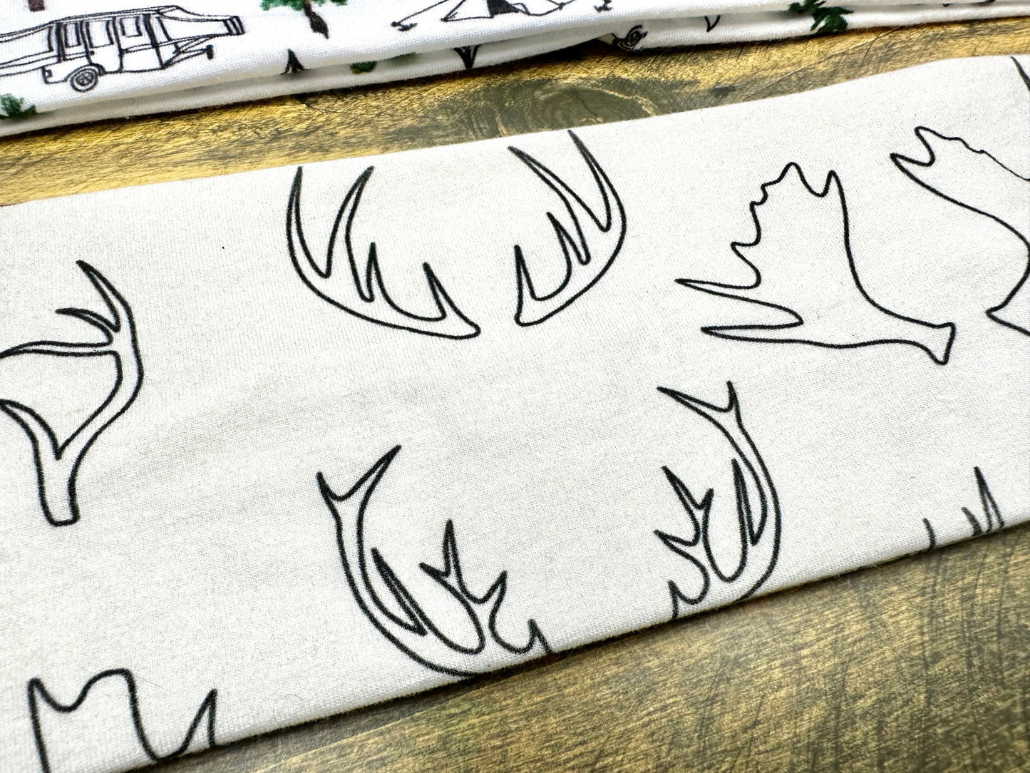 Alaska Antlers Headband: Handmade Jersey Knit Sweatband