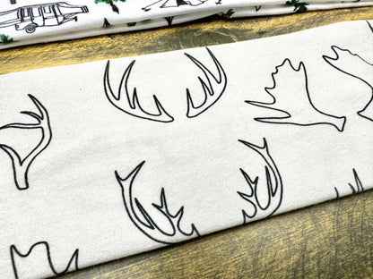 Alaska Antlers Headband: Handmade Jersey Knit Sweatband