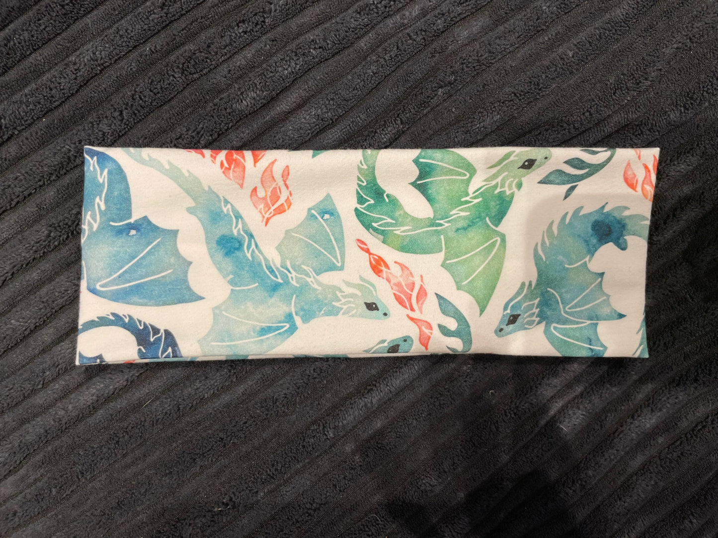 Dragon Watercolor Headbands Jersey Knit Soft