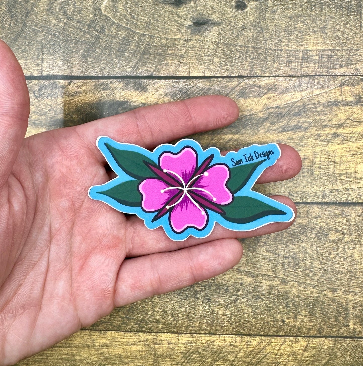 Alaska Sticker Fireweed Up close Floral Decal Waterproof Latop and Waterbottle Stickers