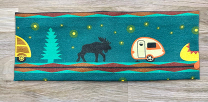 Alaska Moose and Campers Handmade Headbands Jersey Knit Soft