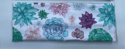 Succulents Headband with Turtles and Polar Bears Watercolor Headbands Jersey Knit Soft