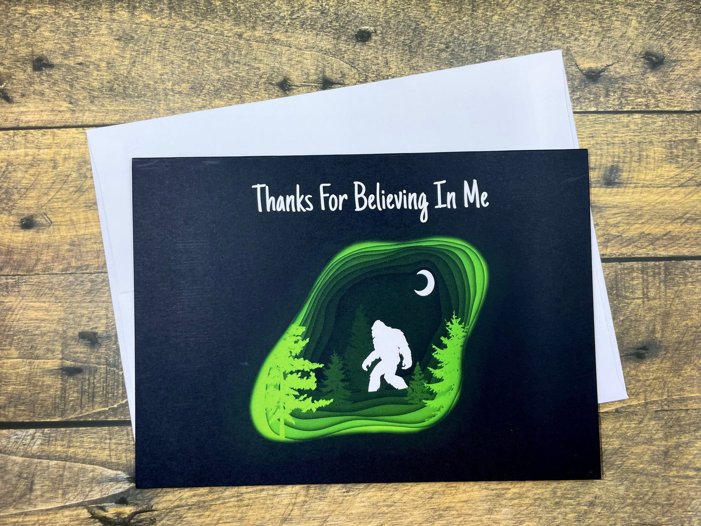 Bigfoot Thank You Card: Sasquatch Congratulations Card