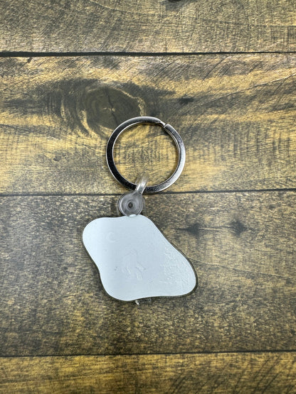 Bigfoot Topographical Key Chain Cryptid Sasquatch