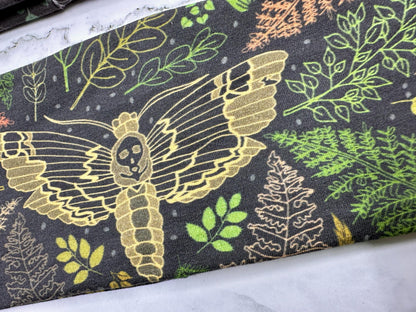 Handmade Dark Academia Headband: Moth, Ferns, Bookshelves Print
