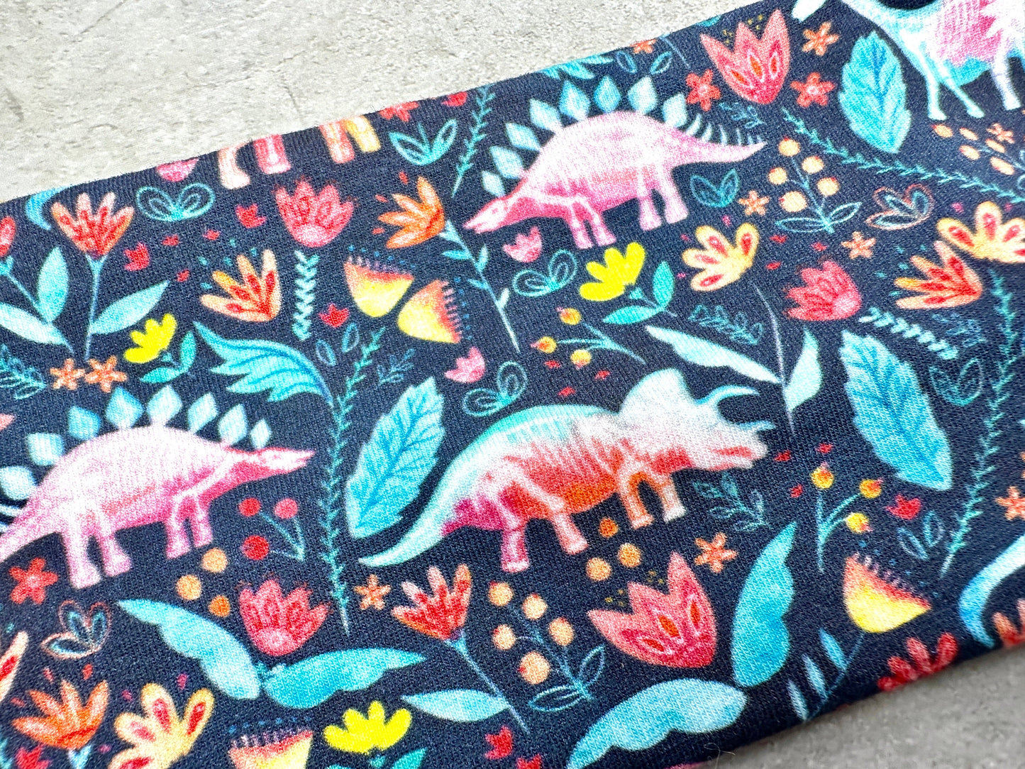 Dino Floral Headband Jersey Knit Soft Headbands T Rex Bandeau Dino Flower and  Bones