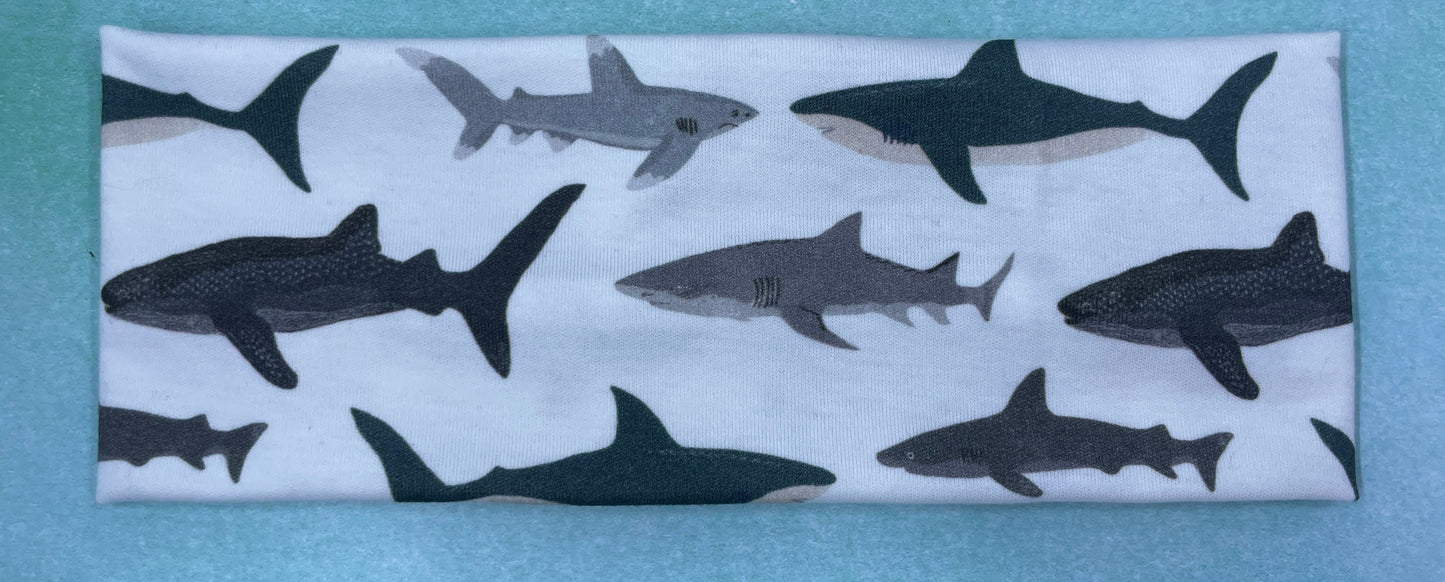 Sharks Jersey Knit Soft Headbands Crafts Alaska Gift Whale Shark Great white Shark Hammerhead