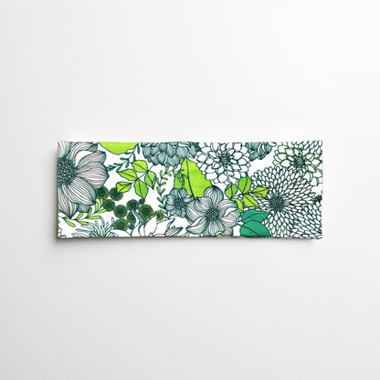 Floral Headband in Green Sunflower Jersey Knit Soft Bandeau All Handmade