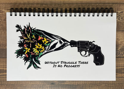 Original Artwork Flower Bouquet Inspirational Quote Notebook