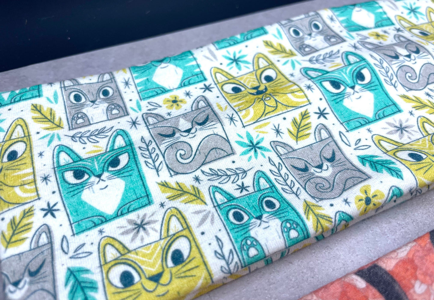 Cats Mountains and Tiki Handmade Headbands Jersey Knit Soft