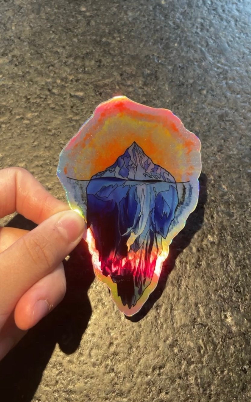 Original Art Holographic Iceberg Sticker