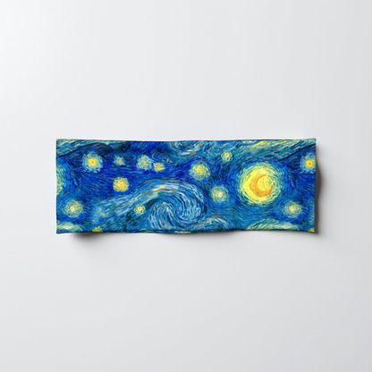 Starry Night Headband Van Goghs Jersey Knit Soft Headbands Artwork Bandeau Work Hair Accessories