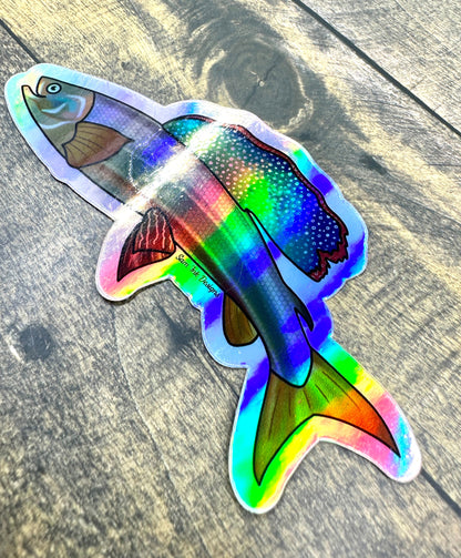 Arctic Grayling Fish Sticker: Holographic Alaska Decal