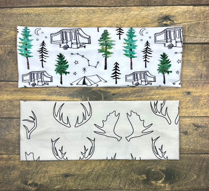 Alaska Antlers Headband: Handmade Jersey Knit Sweatband