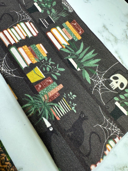Handmade Dark Academia Headband: Moth, Ferns, Bookshelves Print
