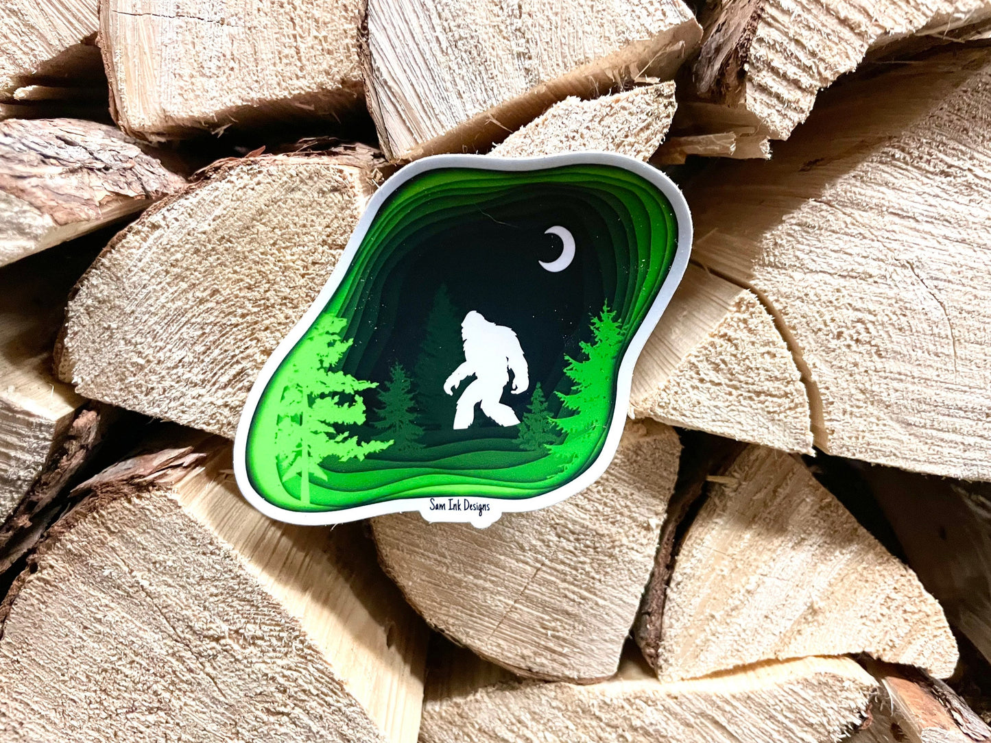 Big Foot Sticker Sasquatch Original Artwork – Big Foot Print Art – Bigfoot Fine Art Print – Home Décor – Bigfoot Wall Art – Sasquatch Gift