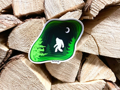 Big Foot Sticker Sasquatch Original Artwork – Big Foot Print Art – Bigfoot Fine Art Print – Home Décor – Bigfoot Wall Art – Sasquatch Gift
