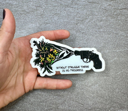Flower Bouquet Sticker Gun Quote Sticker Waterproof Vinyl Decal