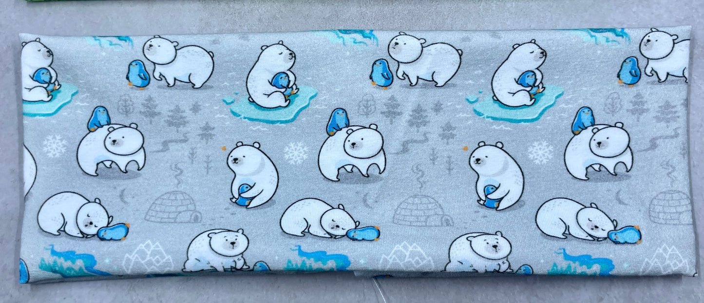 Handmade Mountains & Polar Bears Jersey Knit Headband