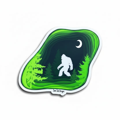 Big Foot Sticker Sasquatch Original Artwork – Big Foot Print Art – Bigfoot Fine Art Print – Home Décor – Bigfoot Wall Art – Sasquatch Gift