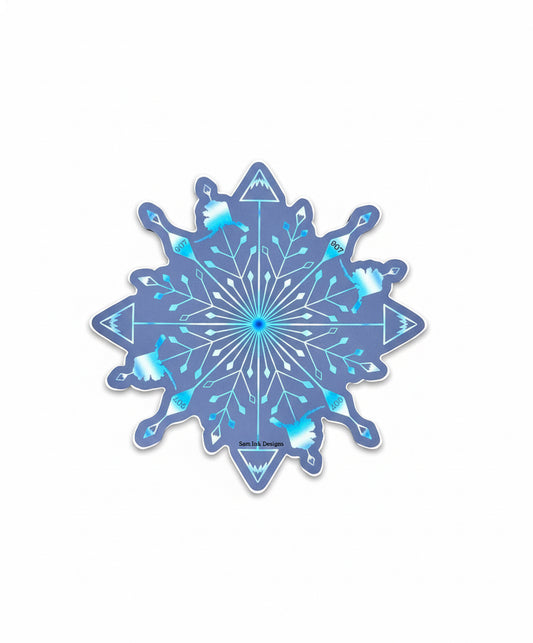 Alaska Snowflake Sticker: Original Art, Waterproof Vinyl Decal