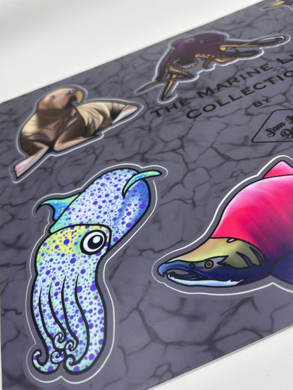 Marine Life Sticker Pack: Alaska Animals, Waterproof Vinyl Decals