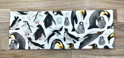 Jellyfish and Penguins Watercolor Handmade Headbands Jersey Knit Soft