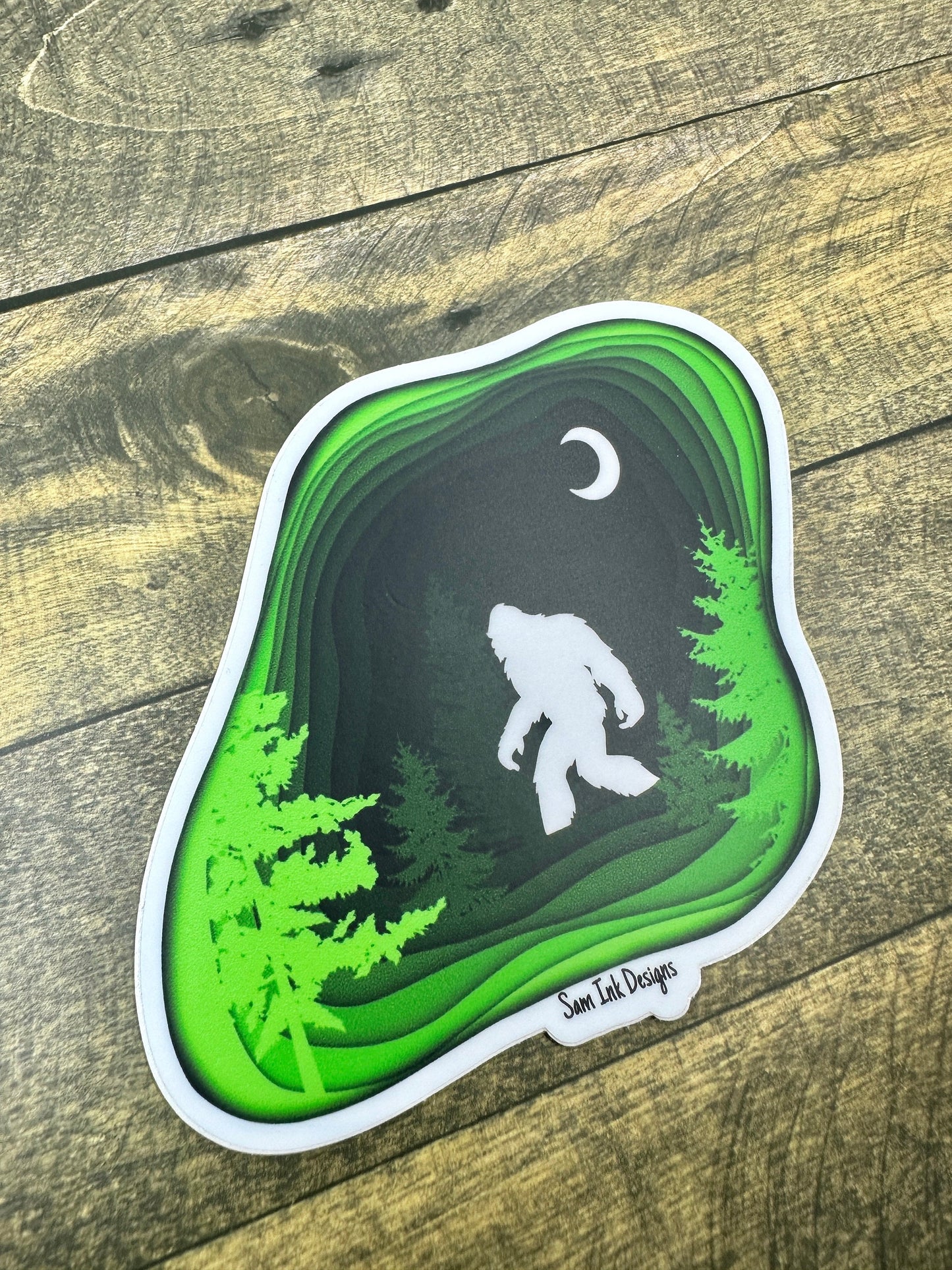 Big Foot Sticker Sasquatch Original Artwork – Big Foot Print Art – Bigfoot Fine Art Print – Home Décor – Bigfoot Wall Art – Sasquatch Gift