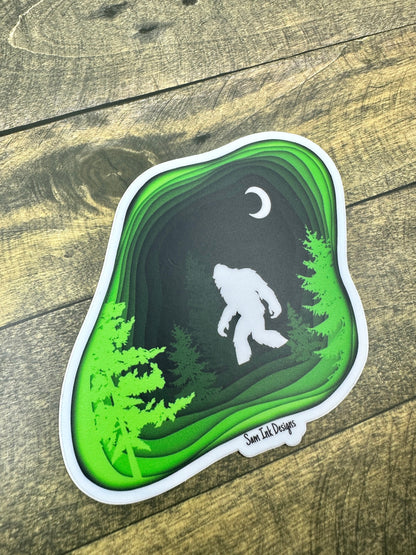 Big Foot Sticker Sasquatch Original Artwork – Big Foot Print Art – Bigfoot Fine Art Print – Home Décor – Bigfoot Wall Art – Sasquatch Gift