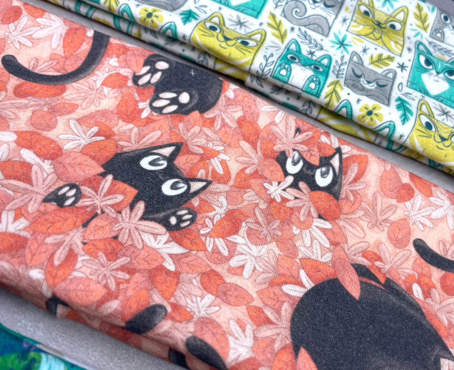 Cats Mountains and Tiki Handmade Headbands Jersey Knit Soft