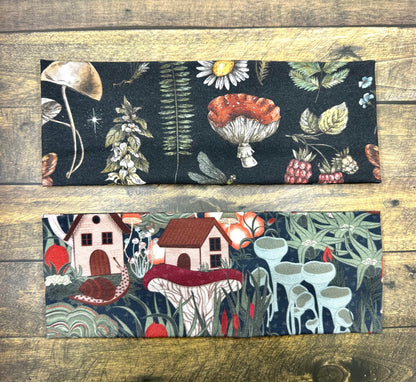 Handmade Mushroom House Headband: Soft Jersey Knit