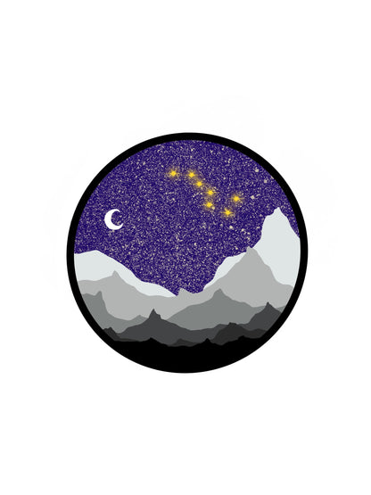 Alaskan Sticker Big Dipper Mountain Range Waterproof Laptop and Waterbottle Decal
