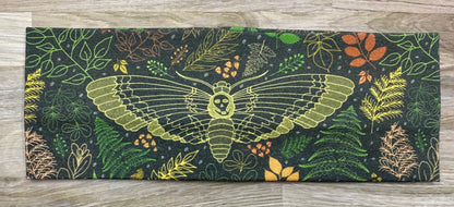 Mushroom Moth Headband and Ferns Handmade Bandeau Jersey Knit Soft Skulls Wide No Slip Headbands