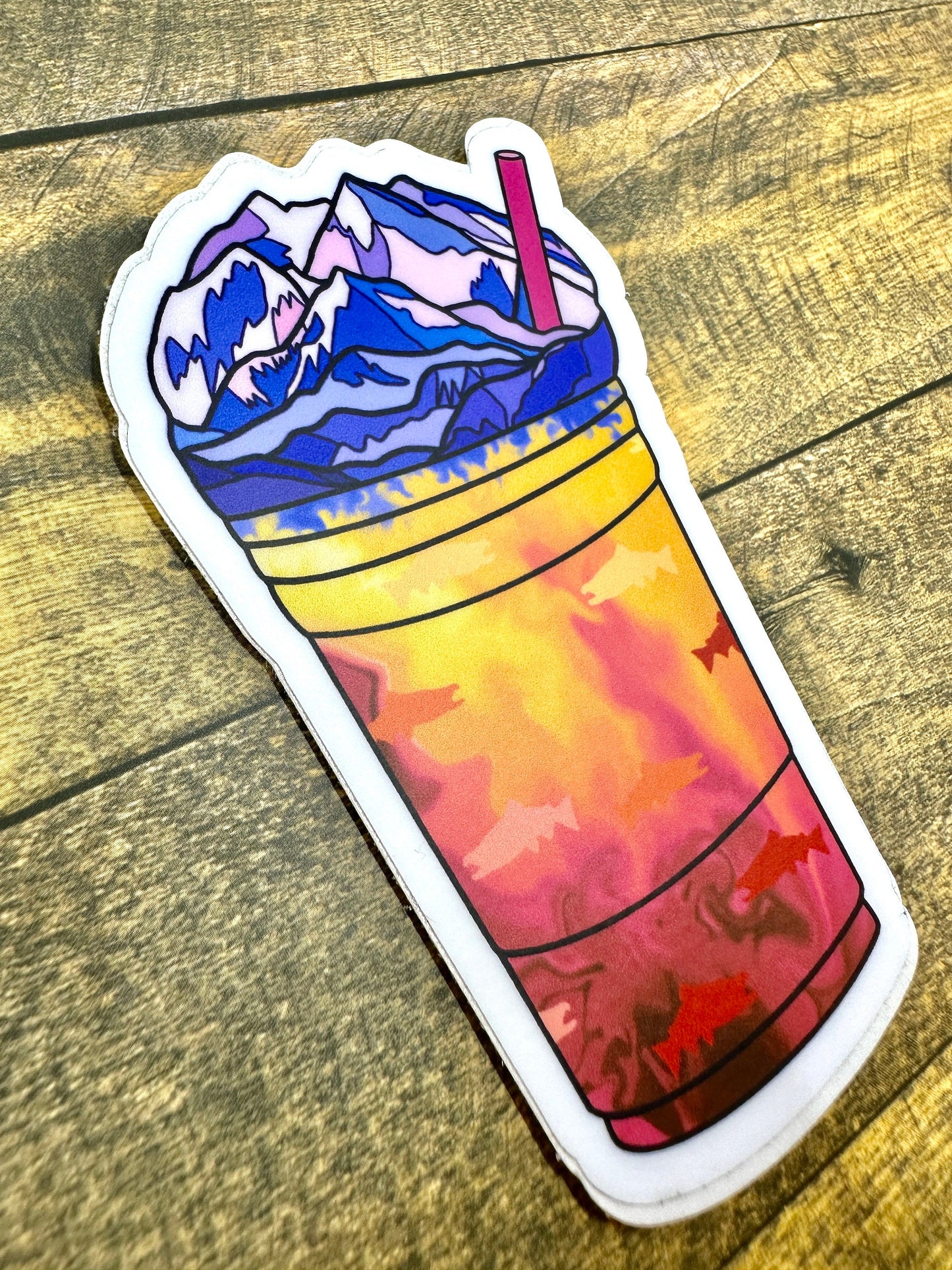 Alaskan Wildflower Drink Sticker: Waterproof Vinyl Die Cut
