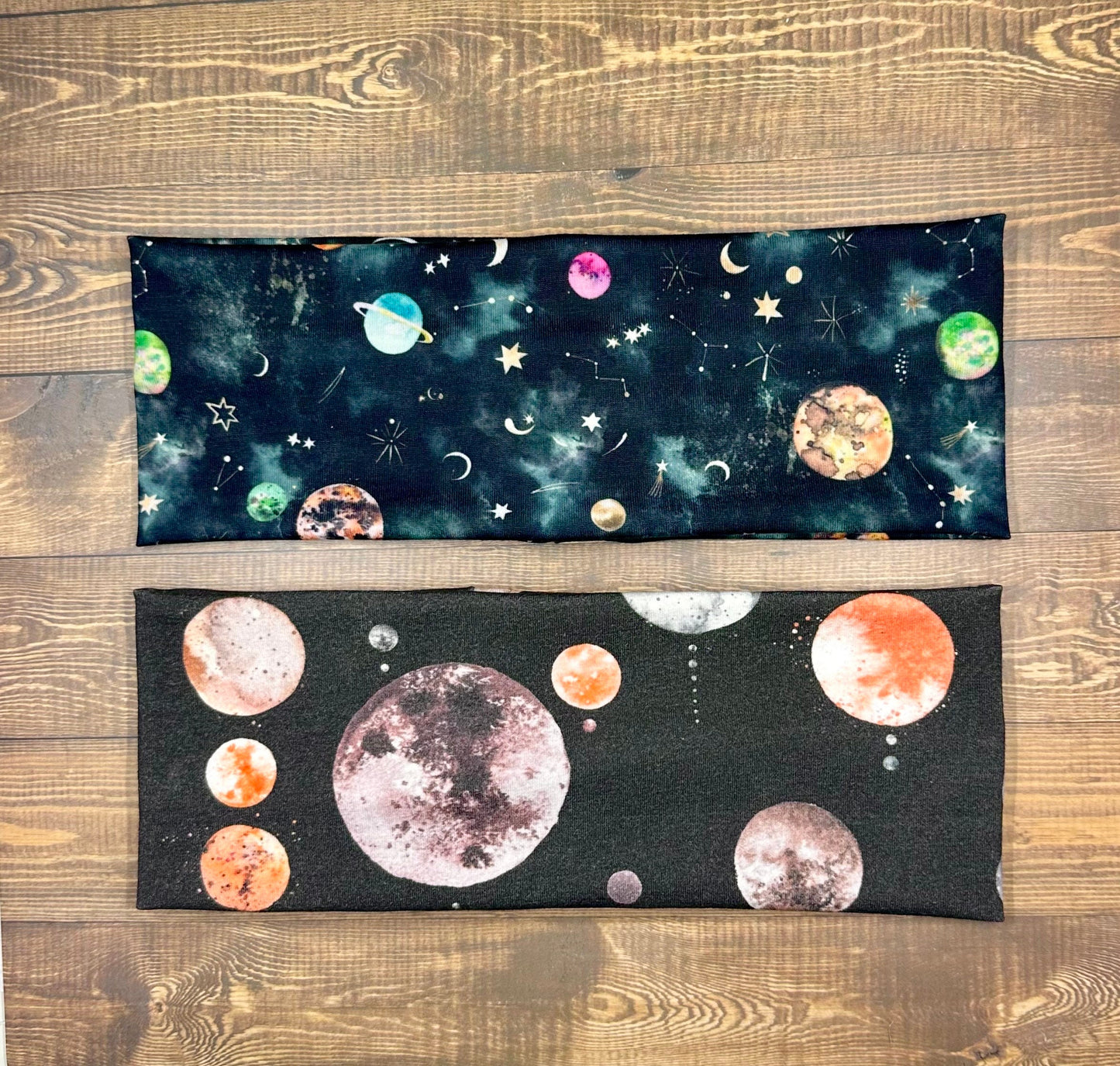 Space Planets and Moons Jersey Knit Soft Headbands Blood Moon Galaxy Stars