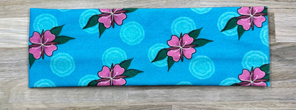 Fireweed Headband and Columbine Flower Bandeau Jersey Knit Soft Fabric Original Artwork by Me