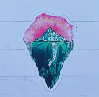 Iceberg Sticker Pink Edition Original Design Art Waterproof Laptop and Water Bottle Sticker