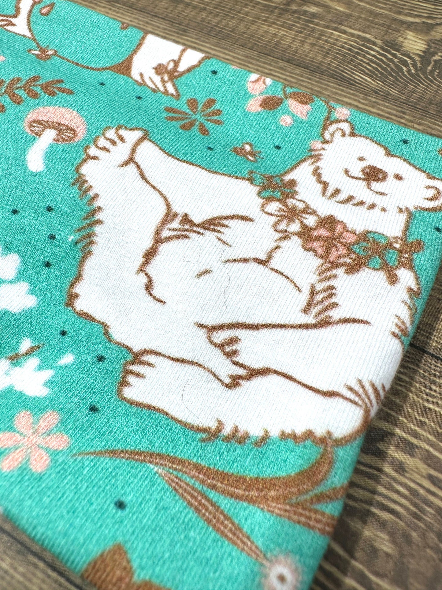 Polar Bear Heabdnsd, Alaska Ulu Headband, Handmade Knit Soft Headbands, Forrest and Mushroom