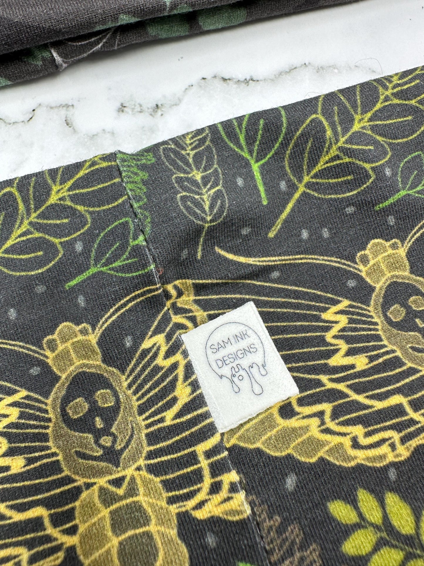Handmade Dark Academia Headband: Moth, Ferns, Bookshelves Print