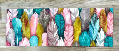 Flamingo Headband and Feathers Handmade Bandeau Jersey Knit Soft Tropical Bright