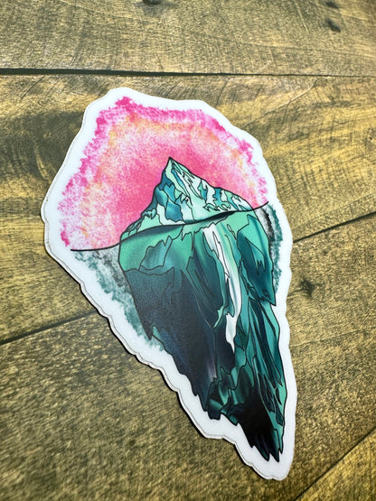 Iceberg Sticker Pink Edition Original Design Art Waterproof Laptop and Water Bottle Sticker