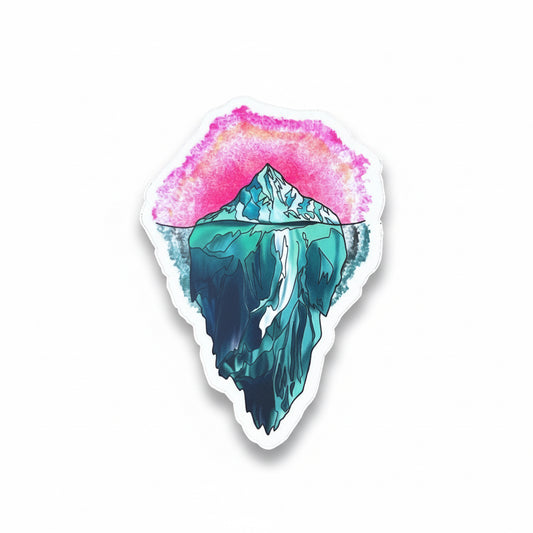 Iceberg Sticker Pink Edition Original Design Art Waterproof Laptop and Water Bottle Sticker