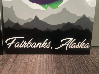 Fairbanks Alaska Northern Lights Stars Postcard