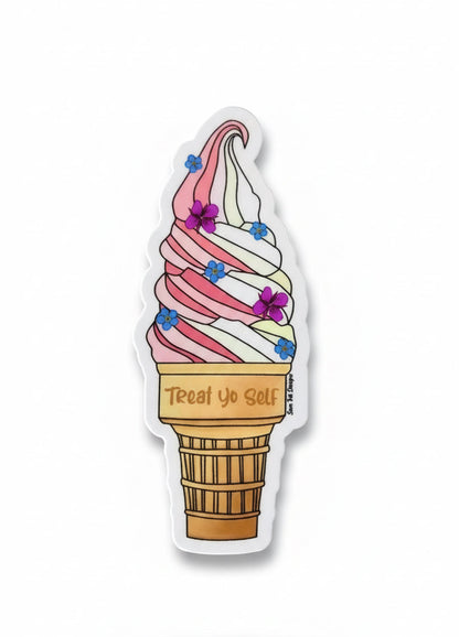 Ice Cream Sticker Alaska Wildflower Artwork Waterproof Decal for Laptops and Water Bottles