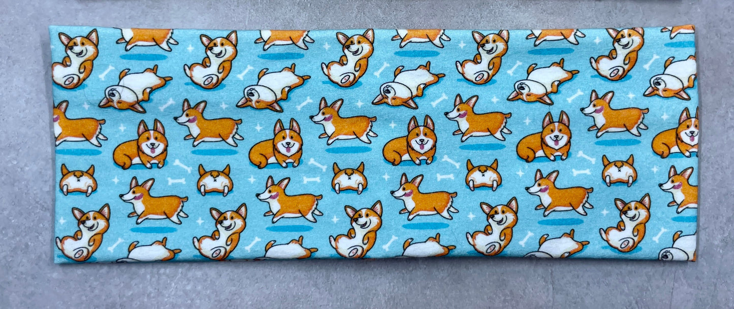 Corgi Butts and Sloth Bob Ross Handmade Headbands Jersey Knit Soft