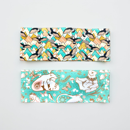 Alaska Headband: Arctic Animals, Berries, Antlers Jersey Knit