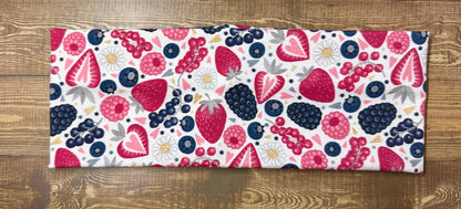 Alaskan Berries Handmade Headbands Watermellon Seeds Jersey Knit Soft Raspberries Blueberries