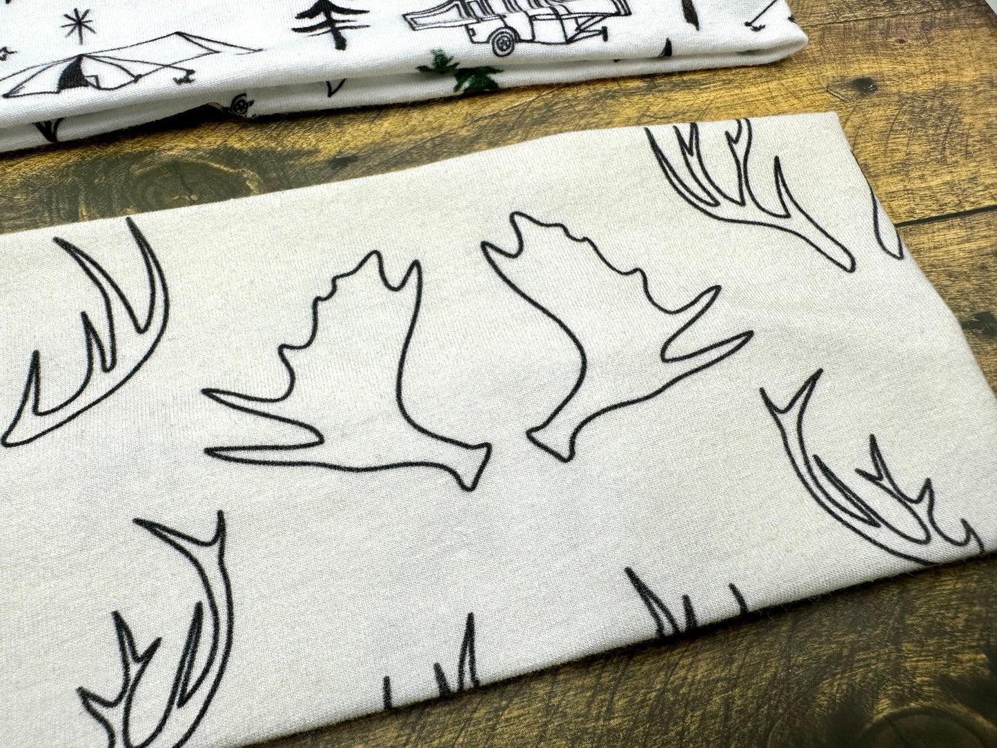 Alaska Antlers Headband: Handmade Jersey Knit Sweatband