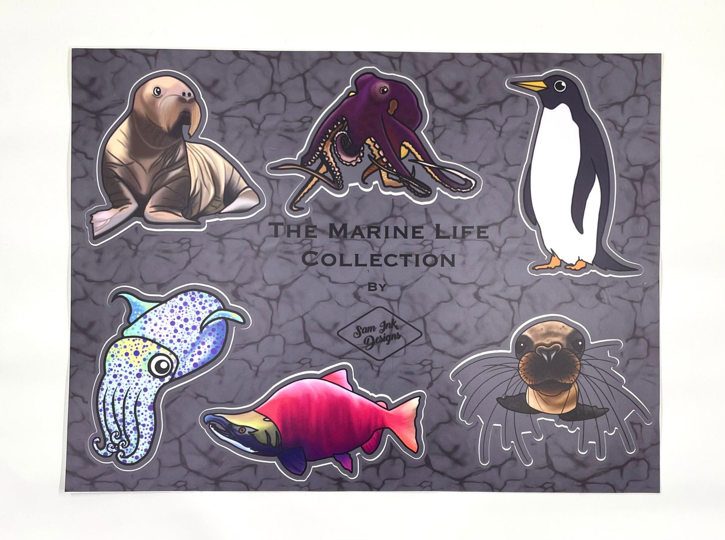 Marine Life Sticker Pack: Alaska Animals, Waterproof Vinyl Decals